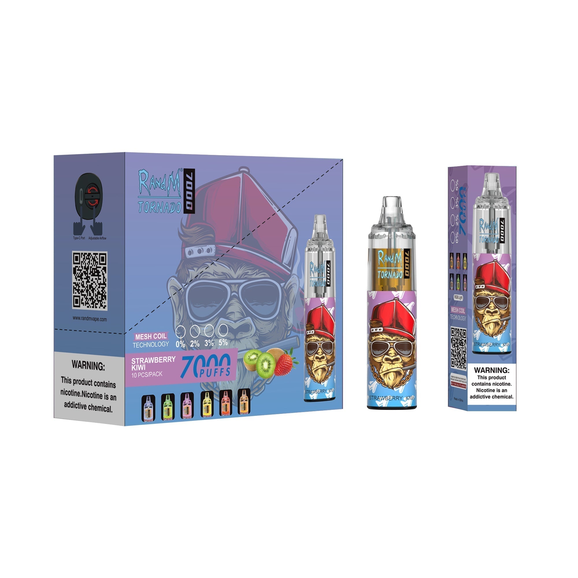 RAndM Tornado 7000 Puffs Vape Jetable (Boîte de 10)