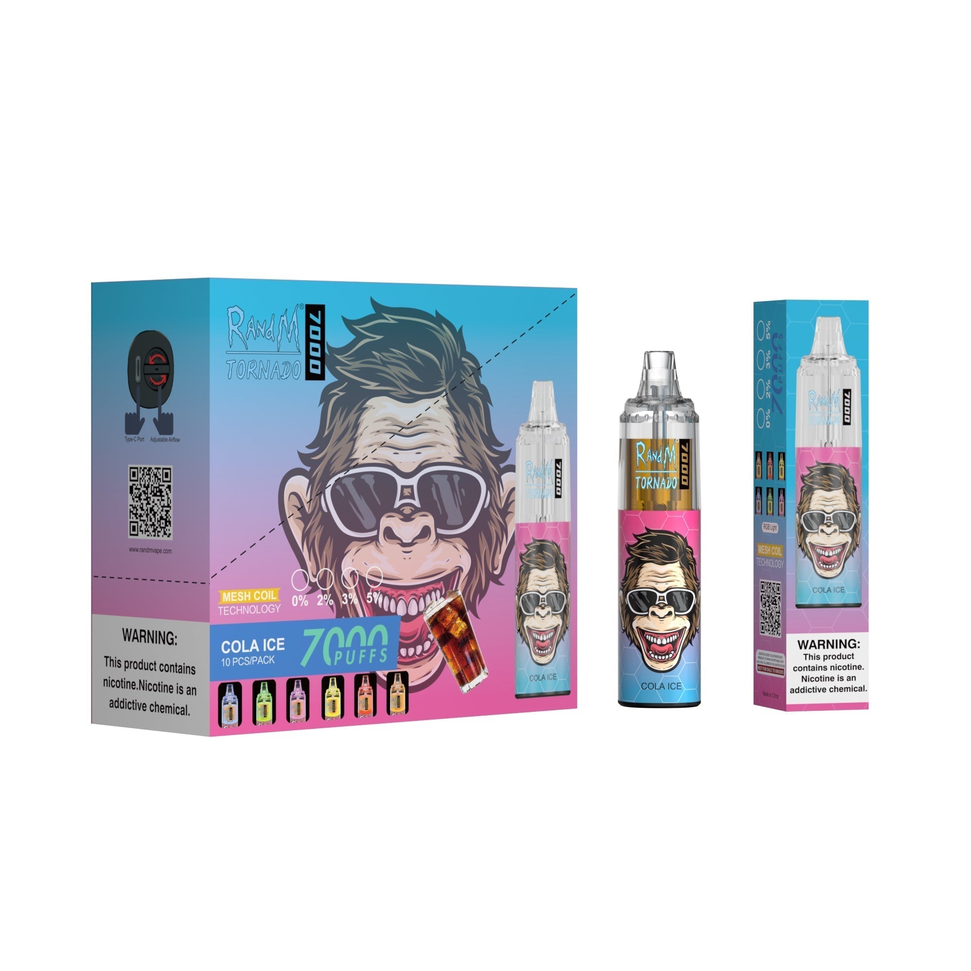 RAndM Tornado 7000 Puffs Vape Jetable (Boîte de 10)