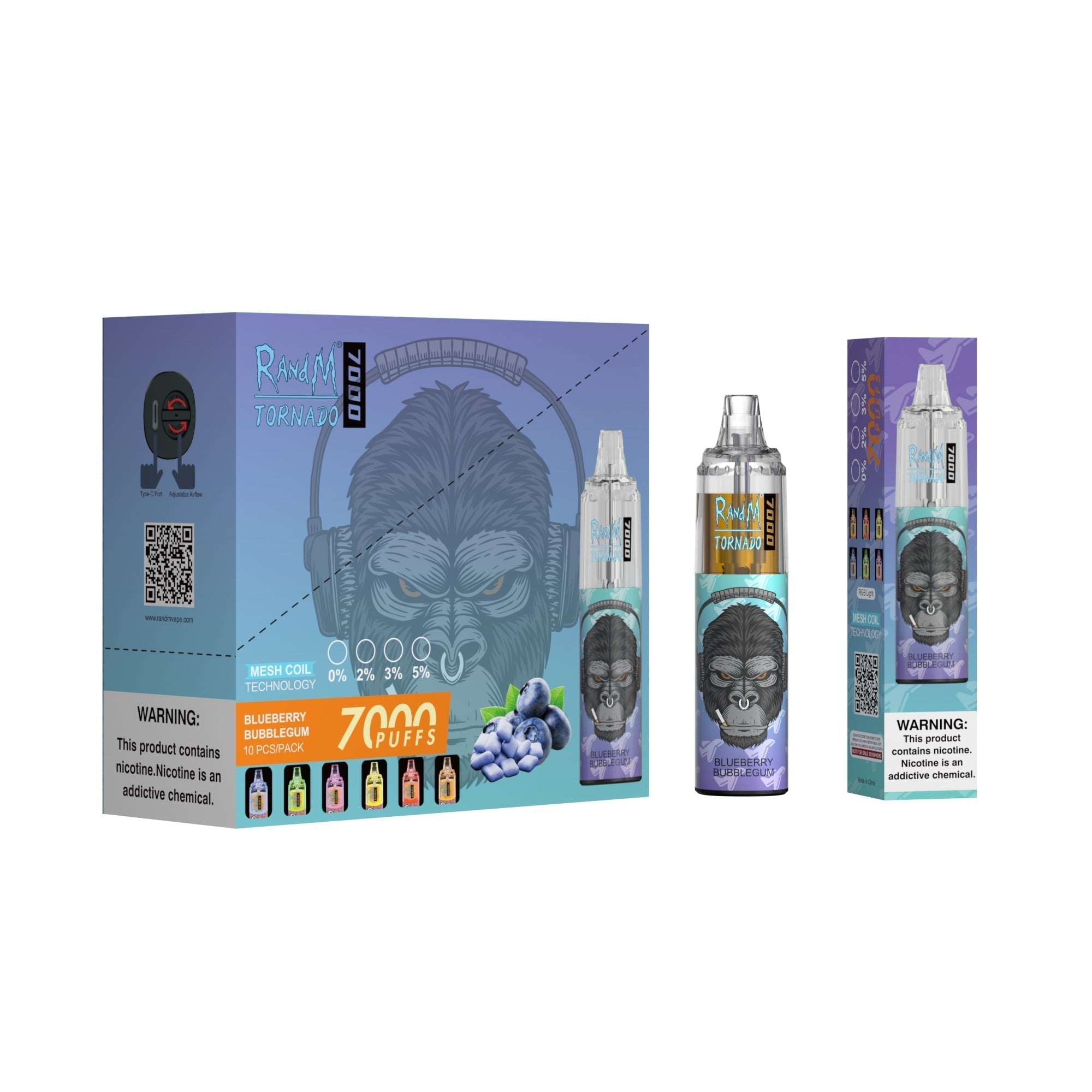 RAndM Tornado 7000 Puffs Vape Jetable (Boîte de 10)