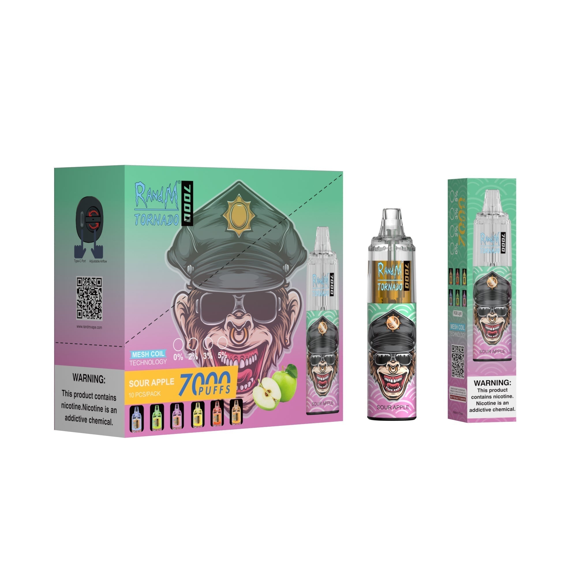 RAndM Tornado 7000 Puffs Vape Jetable (Boîte de 10)