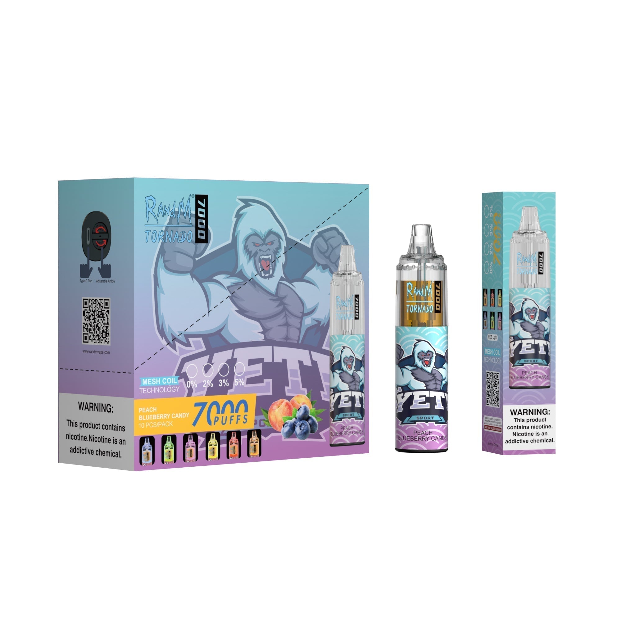 RAndM Tornado 7000 Puffs Vape Jetable (Boîte de 10)