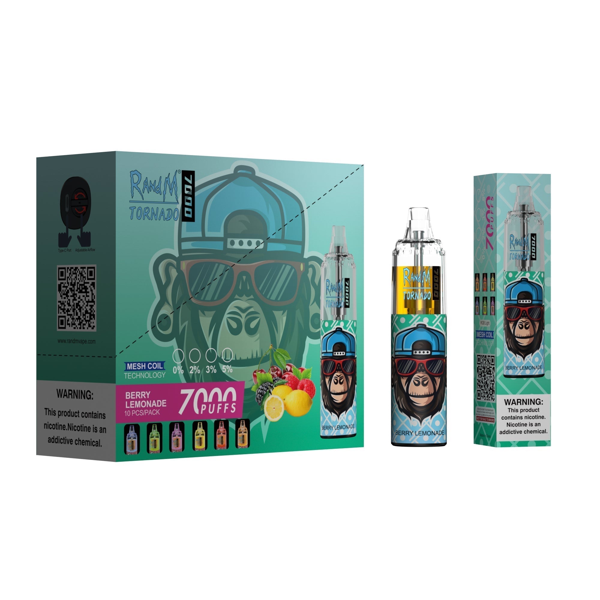 RAndM Tornado 7000 Puffs Vape Jetable (Boîte de 10)