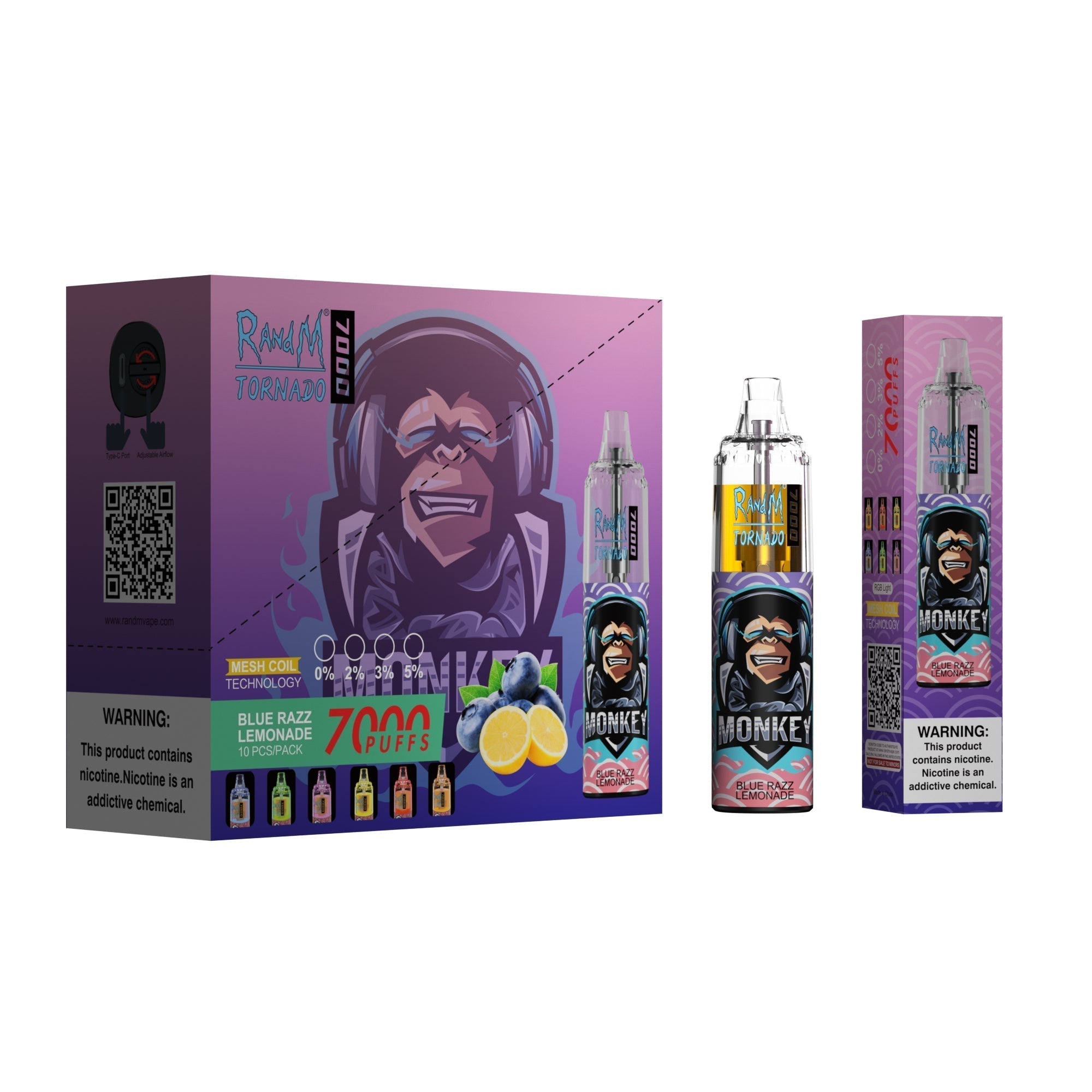 RAndM Tornado 7000 Puffs Vape Jetable (Boîte de 10)