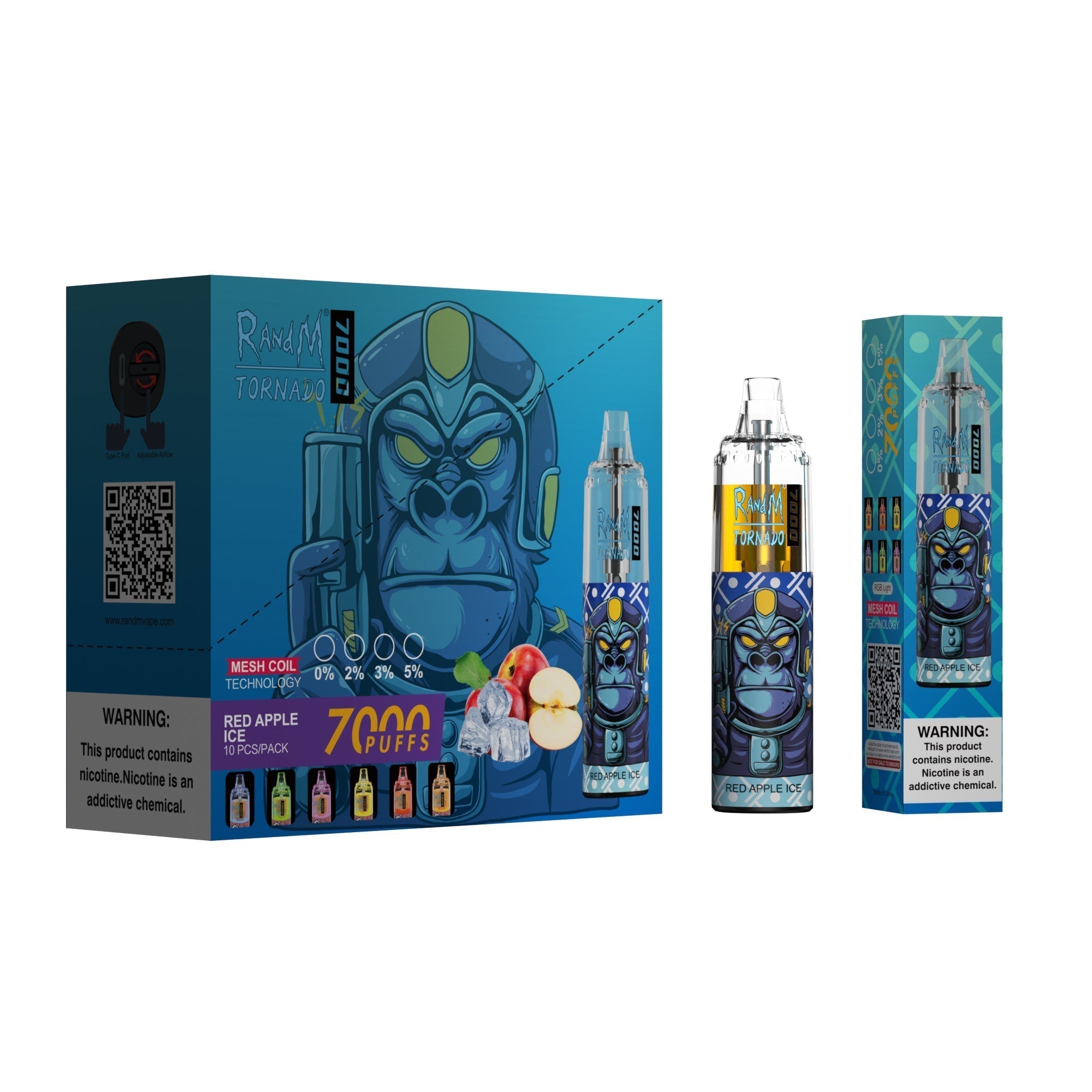 RAndM Tornado 7000 Puffs Vape Jetable (Boîte de 10)