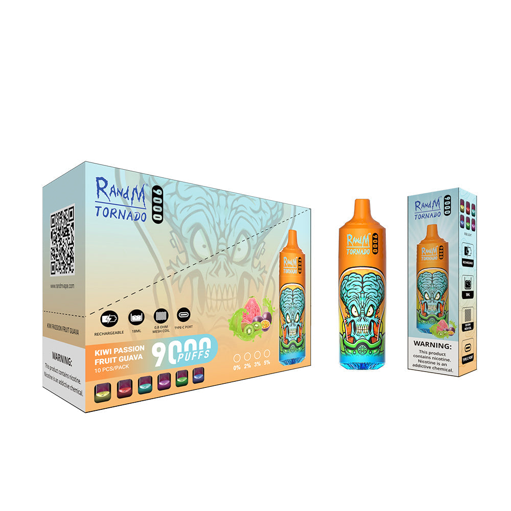 RAndM Tornado 9000 Puffs Jetable Vape (Boîte de 10)