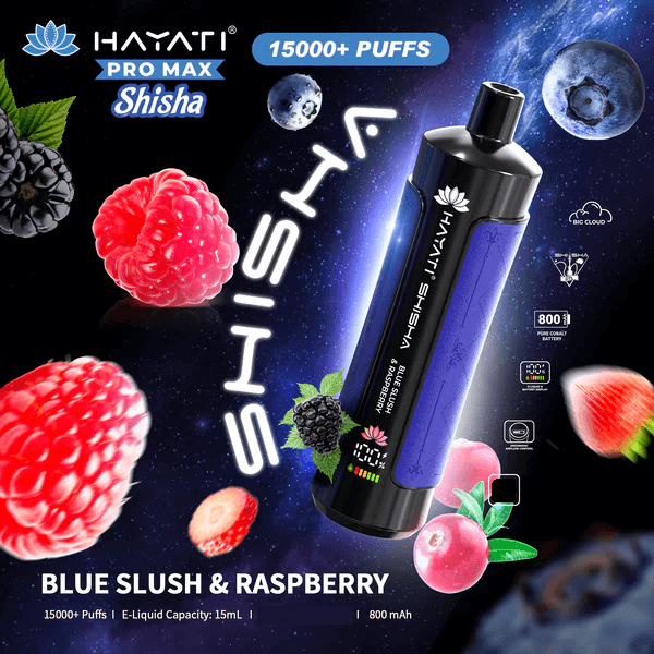 Hayati Shisha 15000 Puffs Vape Jetable (Boîte de 10)