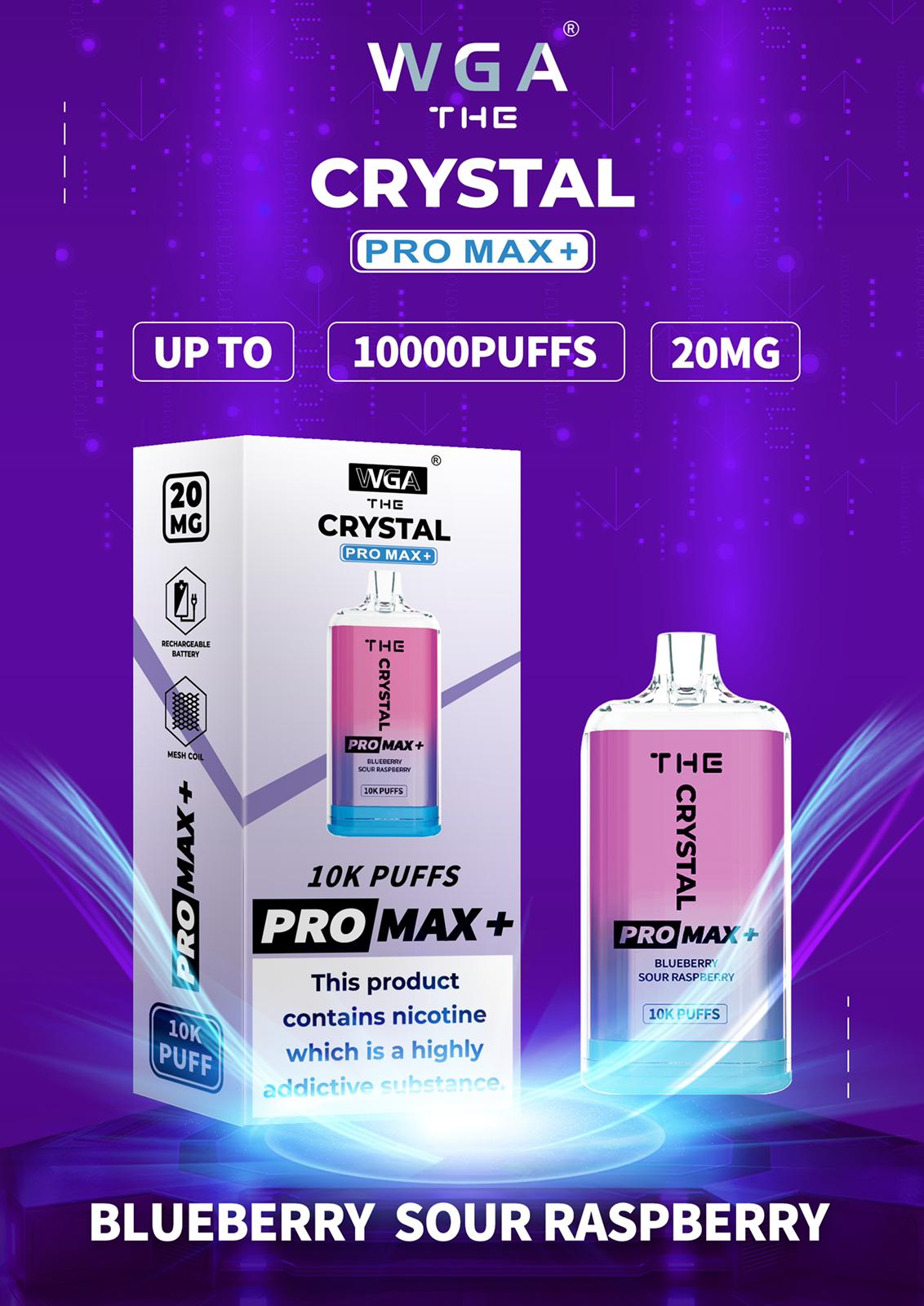 The Crystal Pro Max + 10000 Jetable Vape (Boîte de 10)