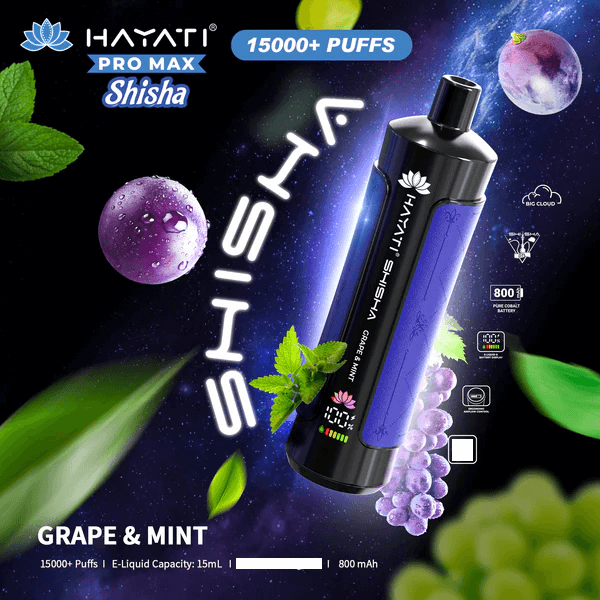 Hayati Shisha 15000 Puffs Vape Jetable (Boîte de 10)