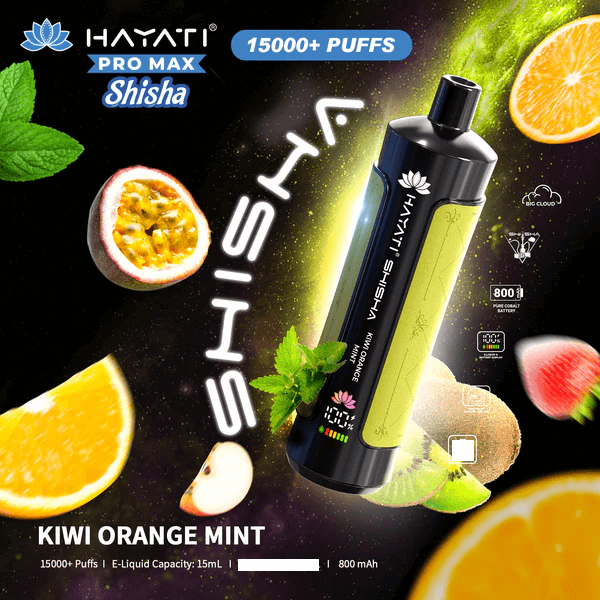 Hayati Shisha 15000 Puffs Vape Jetable (Boîte de 10)