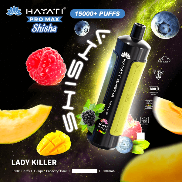 Hayati Shisha 15000 Puffs Vape Jetable (Boîte de 10)