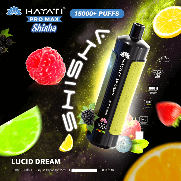 Hayati Shisha 15000 Puffs Vape Jetable (Boîte de 10)