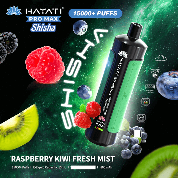 Hayati Shisha 15000 Puffs Vape Jetable (Boîte de 10)